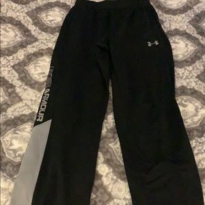 Boys Black Under Armour sweatpants
